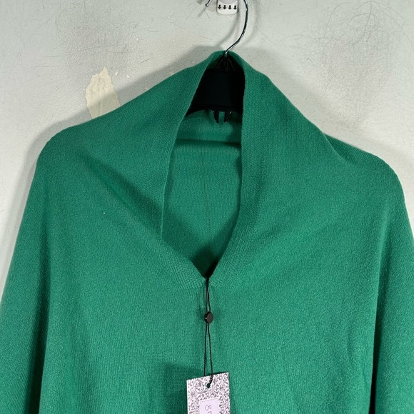 Grainne & Co New York Classic Cashmere Blend Poncho, Women's Size 0/1 - Green - Picture 3 of 8